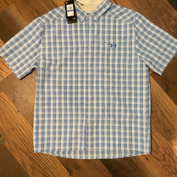 Men's Under Armour Dockside Button-Down Shirt blue plaid - Picture 3 of 6